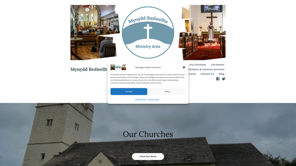 Screenshot of the Mynydd Bedwellte Ministry Area website