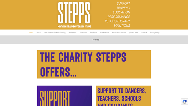 Screenshot of the Stepps website