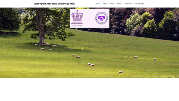 Screenshot of the Storrington Area Help Scheme website
