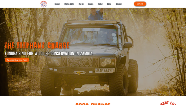 Screenshot of the Elephant Charge - UK website