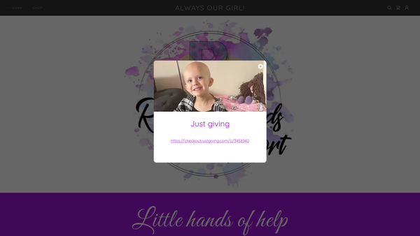 Screenshot of the Raeyahs Hands Of Support website