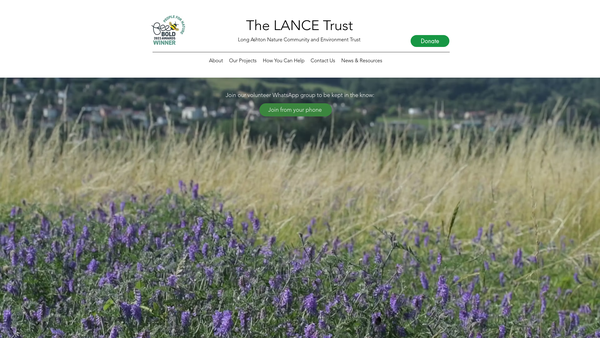 Screenshot of the Long Ashton Nature Community & Environment Trust website