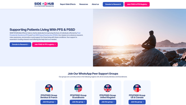 Screenshot of the SIDEfxHUB website