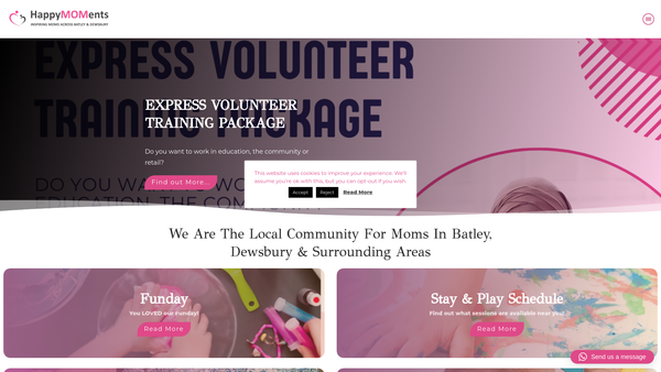 Screenshot of the Happymoments CIO website