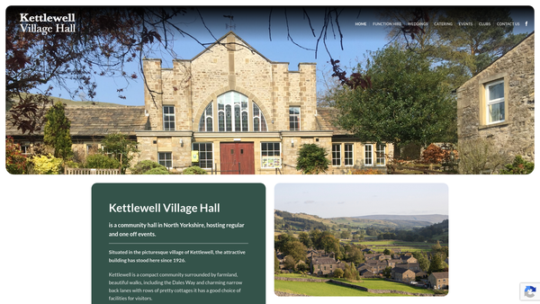 Screenshot of the Kettlewell Village Hall website