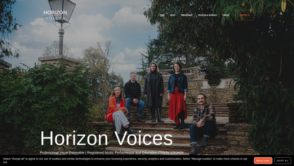 Screenshot of the Horizon Voices website
