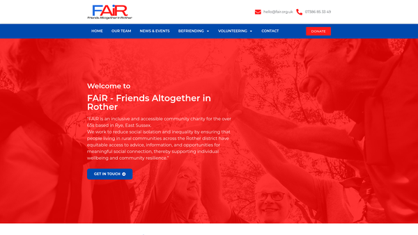 Screenshot of the Friends Altogether In Rother website