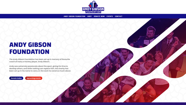 Screenshot of the The Andy Gibson Foundation website
