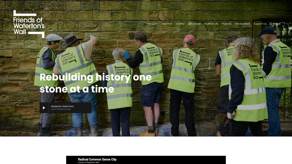 Screenshot of the The Friends Of Waterton's Wall website