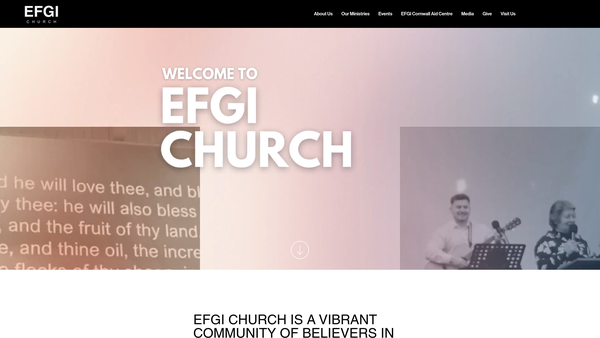 Screenshot of the Emmanuel Full Gospel International website