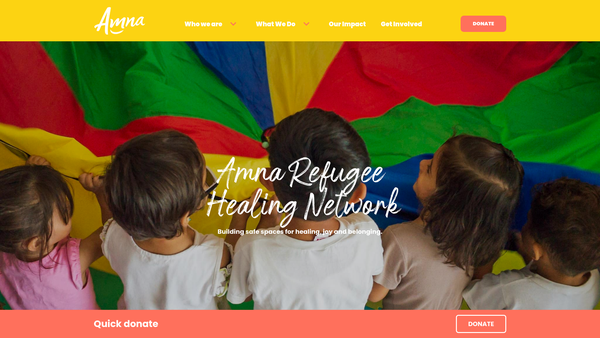 Screenshot of the Amna Refugee Healing Network CIO website