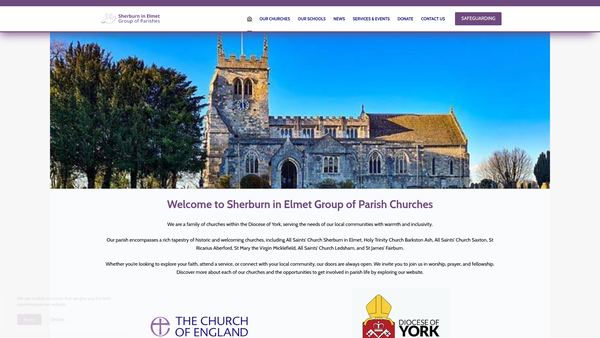 Screenshot of the Pcc Of Sherburn In Elmet website