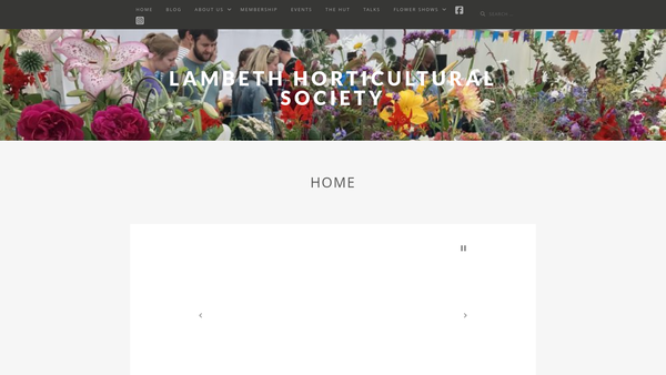 Screenshot of the Lambeth Horticultural Society website