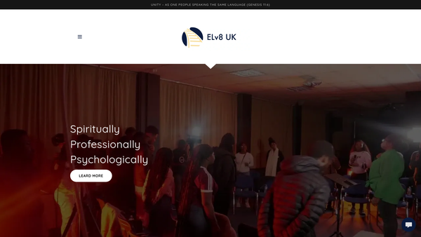 Screenshot of the Elv8 UK website