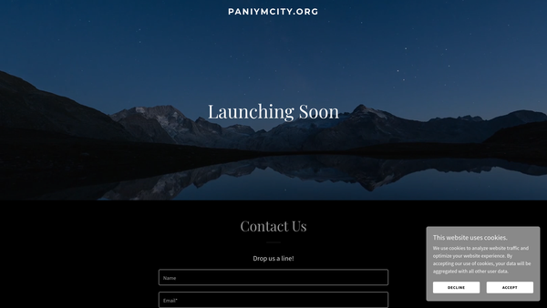 Screenshot of the Paniym City Church website