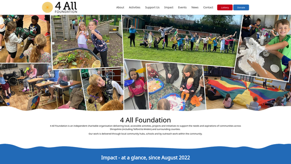 Screenshot of the 4 All Foundation website