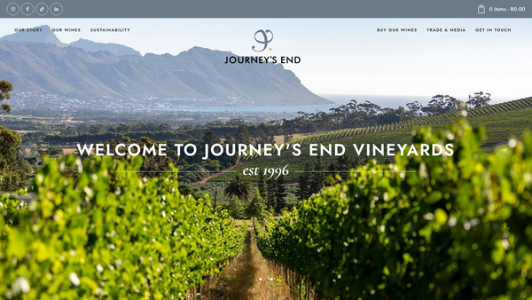Screenshot of the Journey's End Foundation website