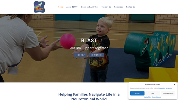 Screenshot of the Blast - Burntwood And Lichfield Autism Support Together website