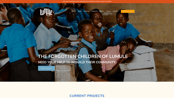 Screenshot of the Lumule Foundation website