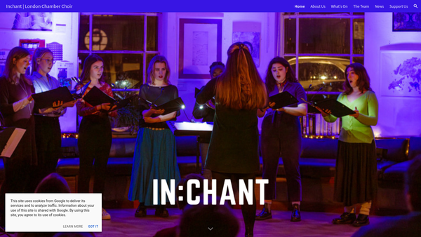 Screenshot of the Inchant website