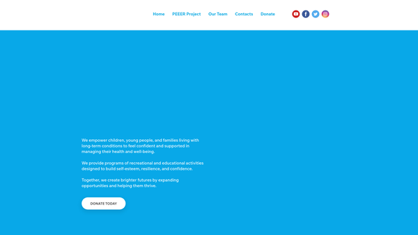 Screenshot of the Ready Steady Go Hello Charity website
