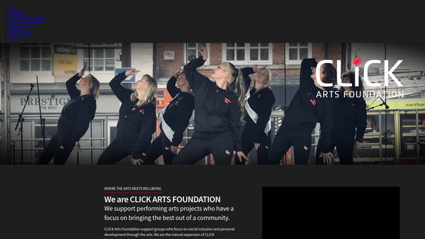 Screenshot of the Click Arts Foundation website