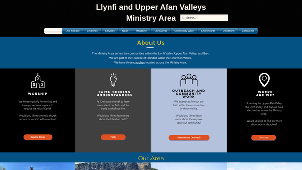 Screenshot of the Llynfi And Upper Afan Valleys Ministry Area website