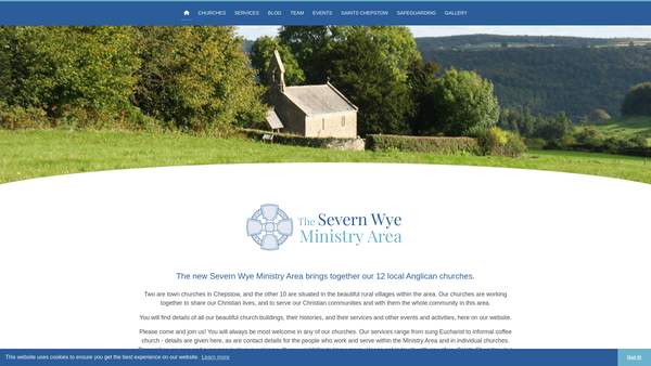 Screenshot of the Severn Wye Ministry Area website