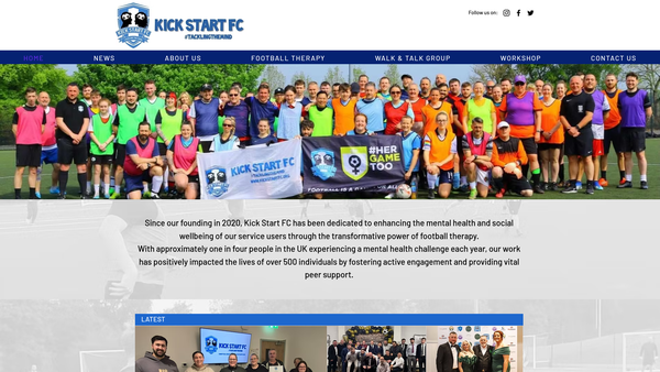 Screenshot of the Kick Start FC website