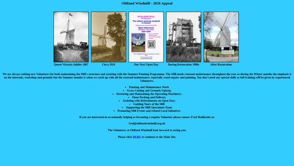 Screenshot of the Oldland Mill CIO website