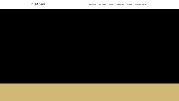 Screenshot of the The Pharos Foundation website