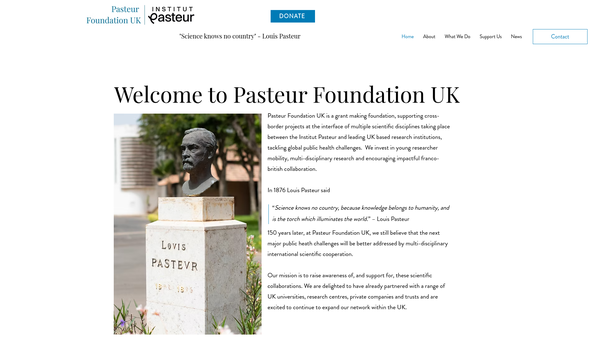 Screenshot of the Pasteur Foundation - UK website