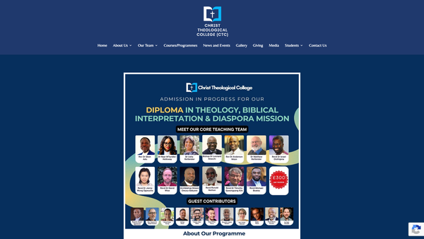 Screenshot of the Christ Theological College website