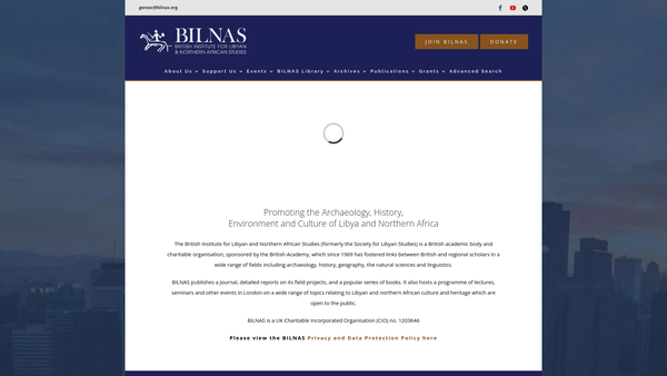 Screenshot of the The British Institute For Libyan And Northern African Studies website