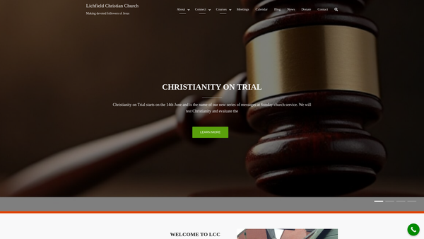 Screenshot of the Lichfield Christian Church website