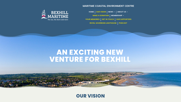 Screenshot of the Bexhill Maritime website