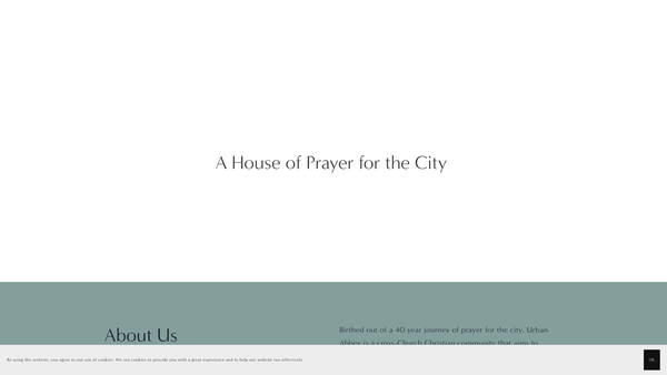 Screenshot of the Urban Abbey website