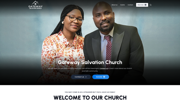 Screenshot of the Gateway Salvation Church website