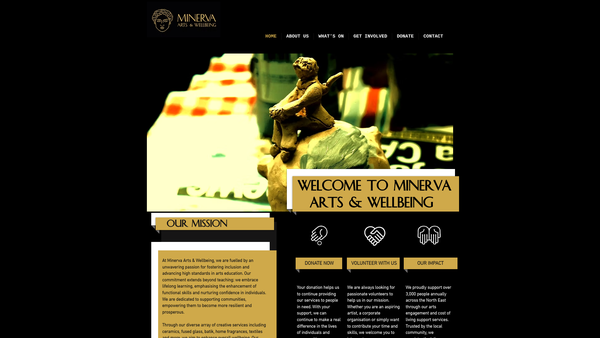 Screenshot of the Minerva Arts & Wellbeing website