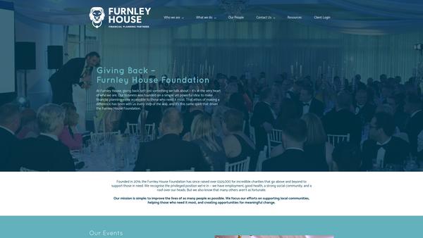 Screenshot of the Furnley House Community Foundation website