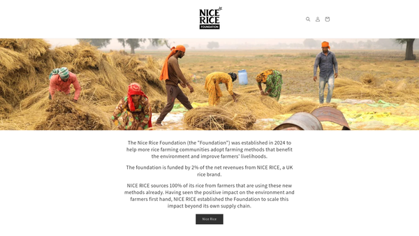 Screenshot of the Nice Rice Foundation website