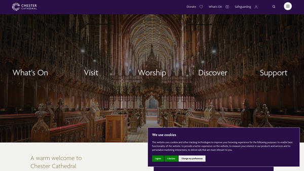 Screenshot of the The Cathedral Church Of Christ And The Blessed Virgin Mary In The Diocese Of Chester website