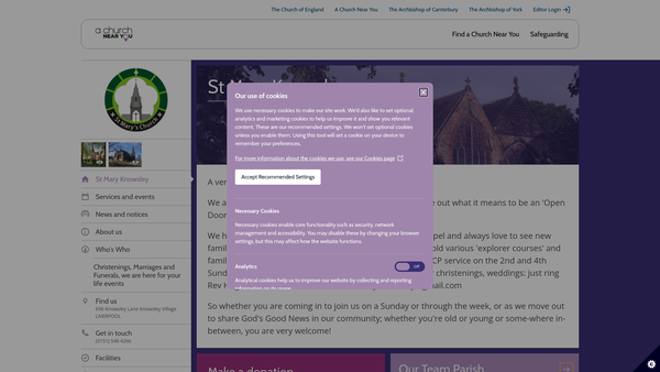 Screenshot of the The Parish Of Earlsfield St Mary With St George website