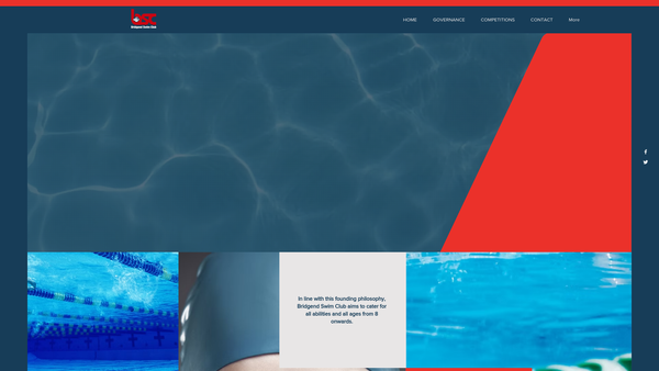 Screenshot of the Bridgend Swim Club website