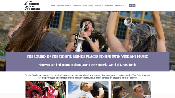 Screenshot of the The Sound Of The Streets website