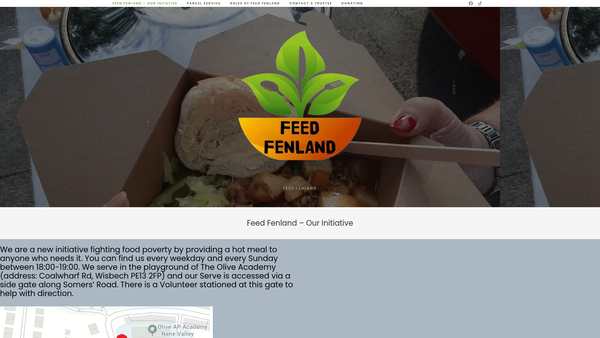 Screenshot of the Feed Fenland website