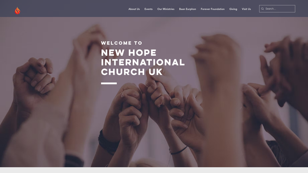 Screenshot of the New Hope International Church UK website