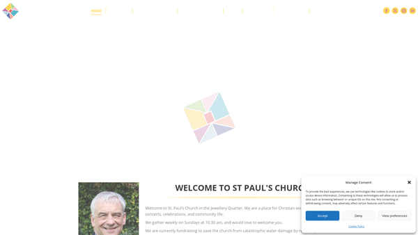 Screenshot of the The Parochial Church Council Of The Ecclesiastical Parish Of St Paul, Birmingham website