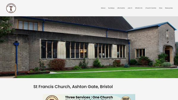 Screenshot of the The Parochial Church Council Of The Ecclesiastical Parish Of St Francis Ashton Gate Bristol website