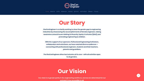 Screenshot of the Shecanengineer website